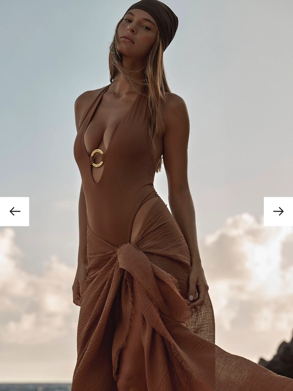 Monday Swimwear St. Tropez Sarong in Oat Crinkle